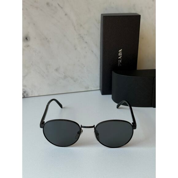 NEW Prada PR B51S Polarized Metal Sunglasses in Black - Picture 4 of 7